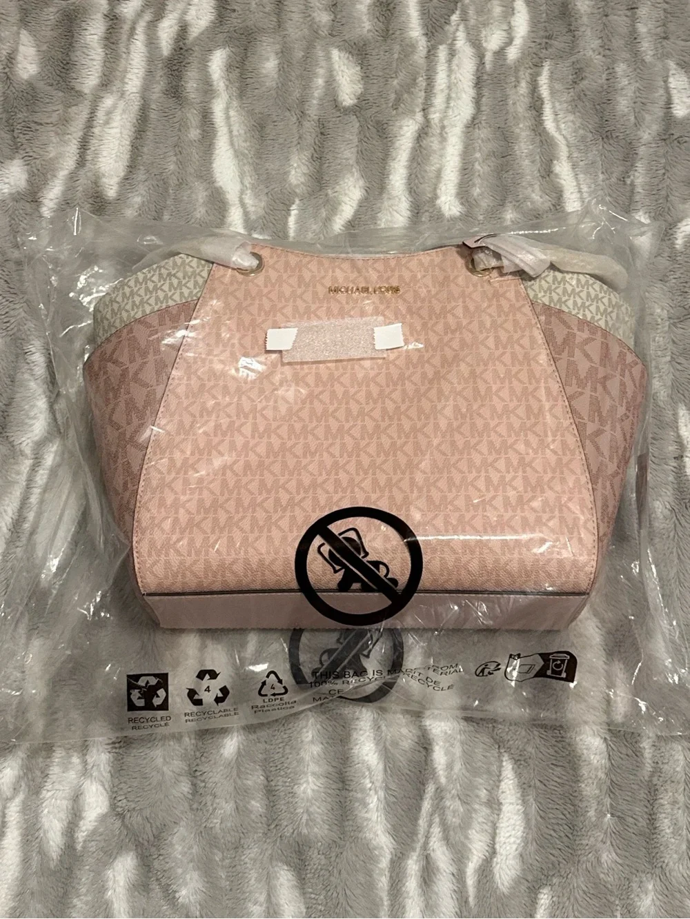 Michael Kors Blush Pink Shoulder Tote with Signature Logo